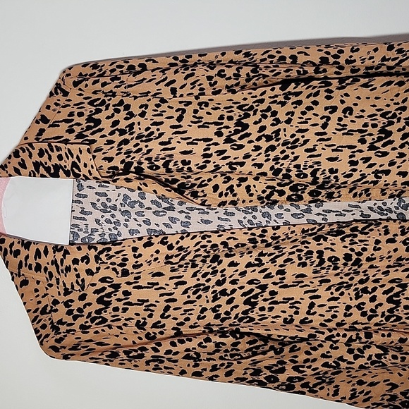 Philosophy Leopard Print Women's Midi Cardigan Kimono Medium Pockets - Picture 2 of 10